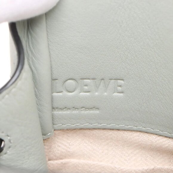 Loewe Hammock Drawstring Mini Leather Shoulder Bag Green - Picture 11 of 12